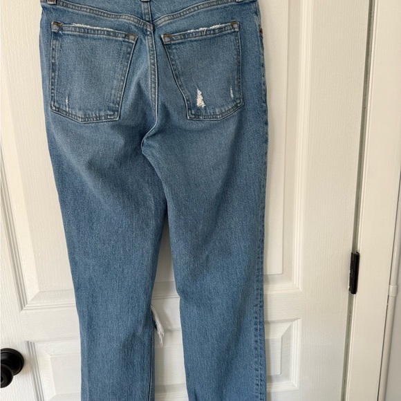 Abercrombie & Fitch Light Blue Distressed Straight Leg Jeans - Picture 5 of 8